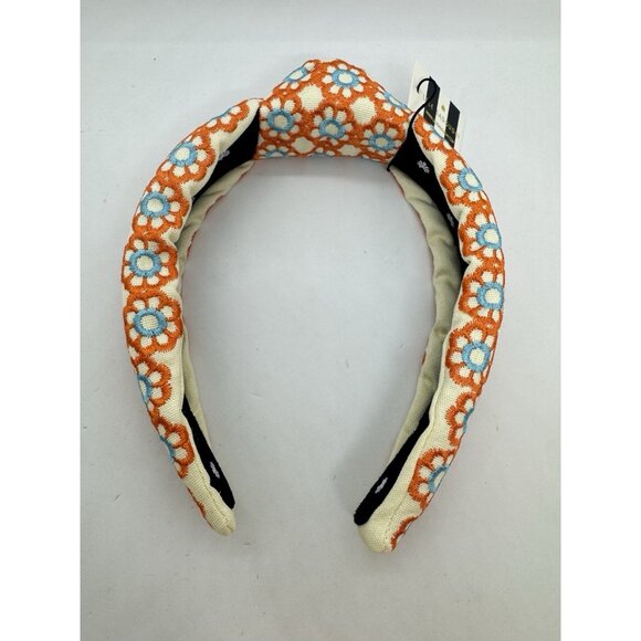 Lele Sadoughi Marigold Embroidered Knotted Women’s Headband - ORANGE - Picture 4 of 7